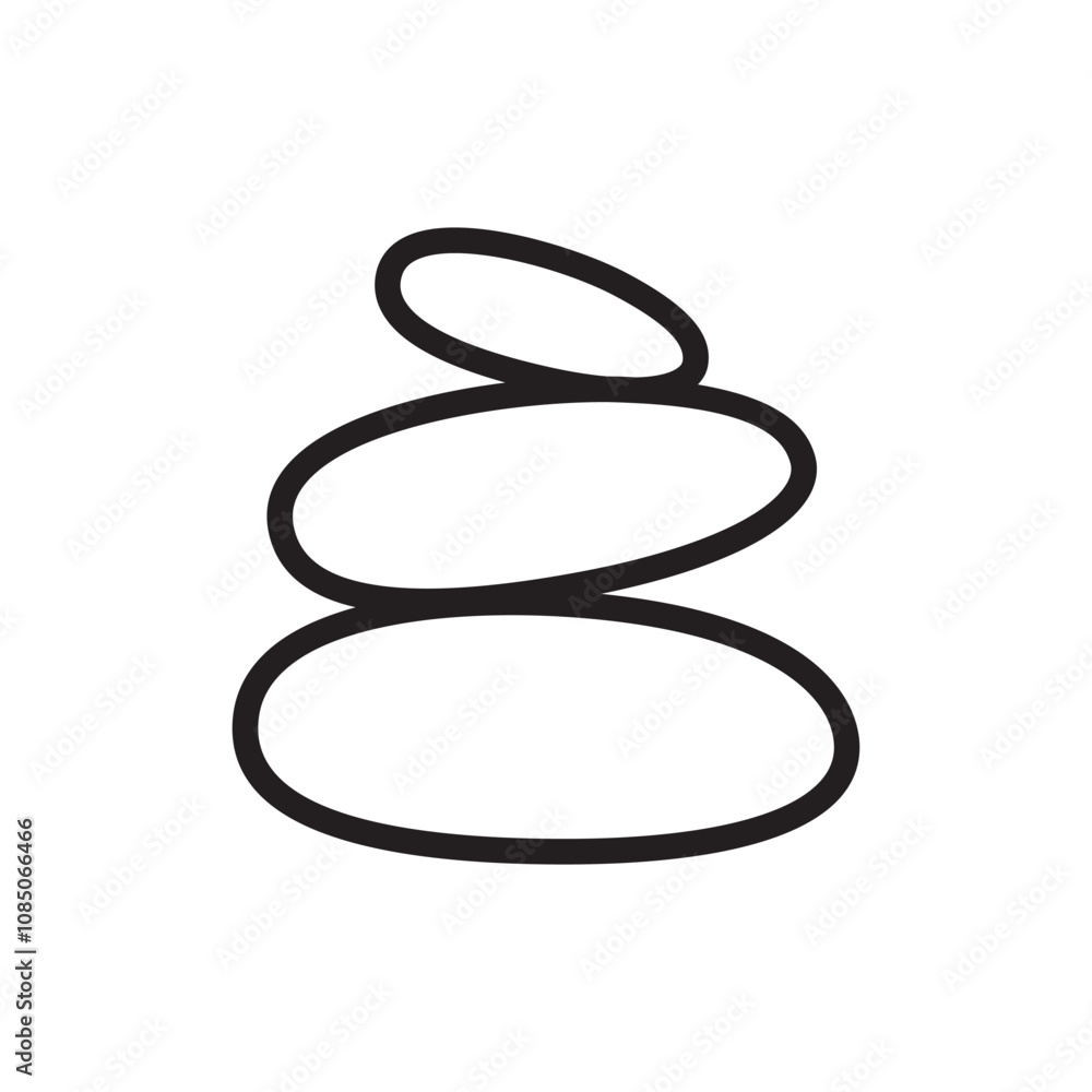 Stone relaxation icon line vector design illustration template in trendy style Stone relaxation icon line vector design illustration template in trendy style
