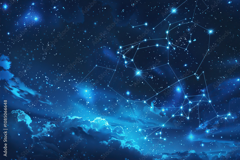 Astrological composition with empty starry sky for zodiac sign symbol Astrological composition with empty starry sky for zodiac sign symbol
