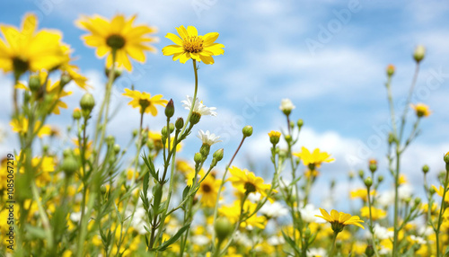 Yellow flowers and blue sky - Nanmoku Village, Gunma Prefecture