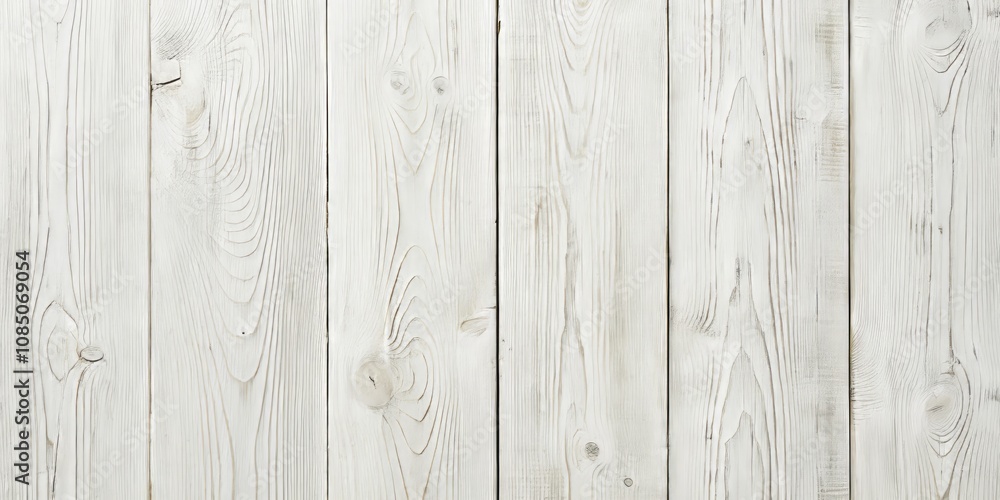 Naklejka premium Vintage Style Photography of a Clean Minimalist Surface with White Wooden Planks Showcasing Texture and Subtle Grain Patterns for Design Applications