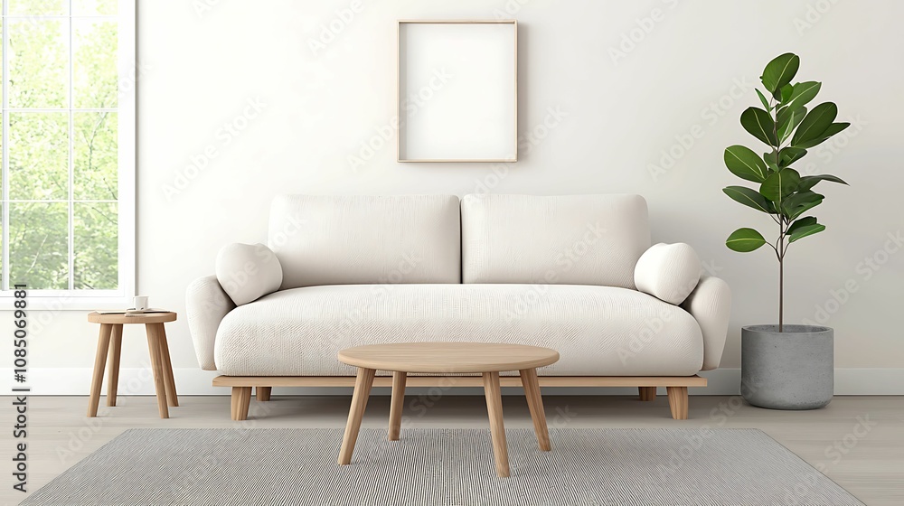 Modern living room, neutral tones, beige sofa. A modern living room featuring a light-colored couch, wooden furniture, a decorative plant, and a minimalist design. Modern living room, neutral tones, beige sofa. A modern living room featuring a light-colored couch, wooden furniture, a decorative plant, and a minimalist design.