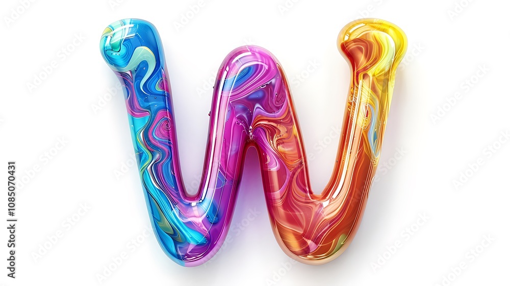 A colorful, glossy letter A colorful, glossy letter