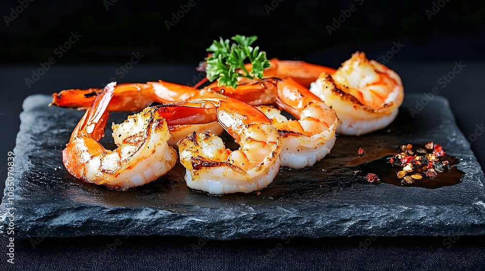 Grilled Shrimp on a Slate Plate Grilled Shrimp on a Slate Plate