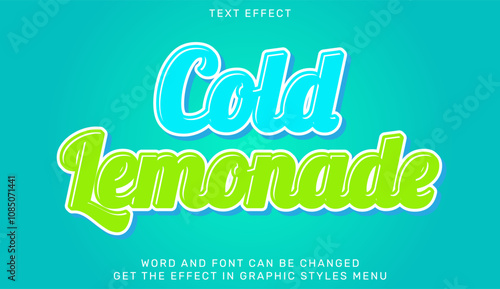 Cold lemonade text effect in 3d style