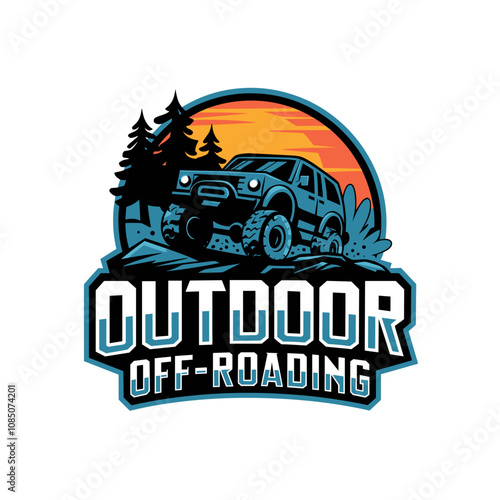 Off Road Logo, Vector Design Logo, Adventure Car, T-Shirt Design Illustration