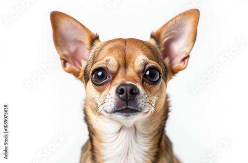 Chihuahua dog isolated on white background. Close up.