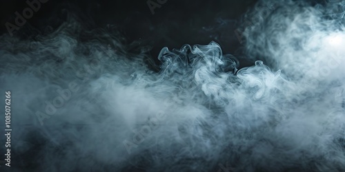 White smoke on a black background .
