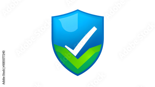 Free Download Blue and green shield with a white tick. Symbol of security, agreement. For layout design. Generative AI - GFXLoad