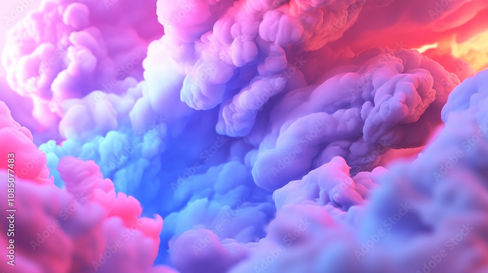 Colorful clouds creating a dreamy atmosphere. Colorful clouds creating a dreamy atmosphere.