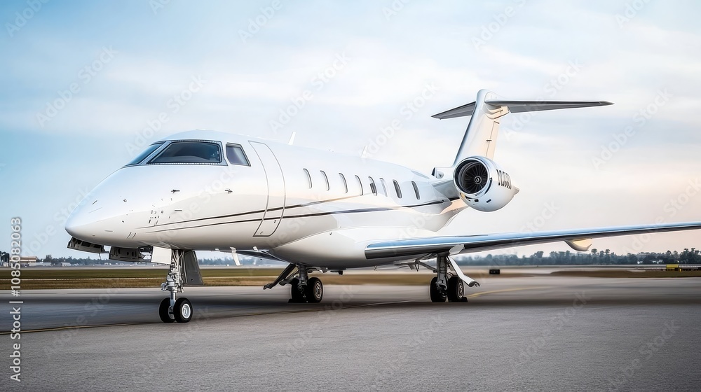 Elegant private jet on the runway. Elegant private jet on the runway.