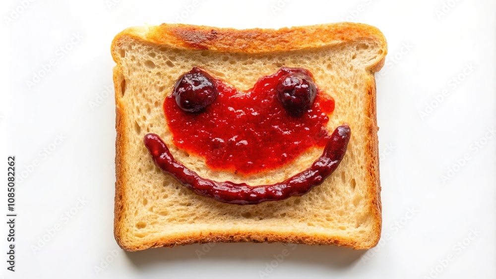 Smiling Toast with Jam - Silhouette Breakfast Character AI Art Smiling Toast with Jam - Silhouette Breakfast Character AI Art