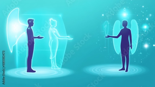 Futuristic communication concept illustration.