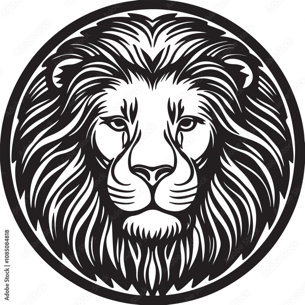 Obraz premium lion head silhouette lion vector