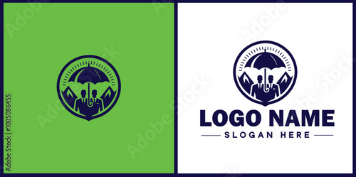 Insurance Broker icon Insurance agent Insurance adviser Insurance intermediary flat logo sign symbol editable vector