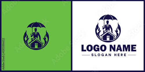 Insurance Broker icon Insurance agent Insurance adviser Insurance intermediary flat logo sign symbol editable vector