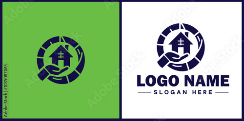 Insurance Broker icon Insurance agent Insurance adviser Insurance intermediary flat logo sign symbol editable vector