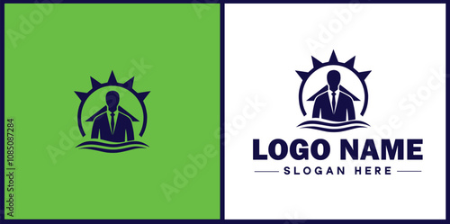 Insurance Broker icon Insurance agent Insurance adviser Insurance intermediary flat logo sign symbol editable vector