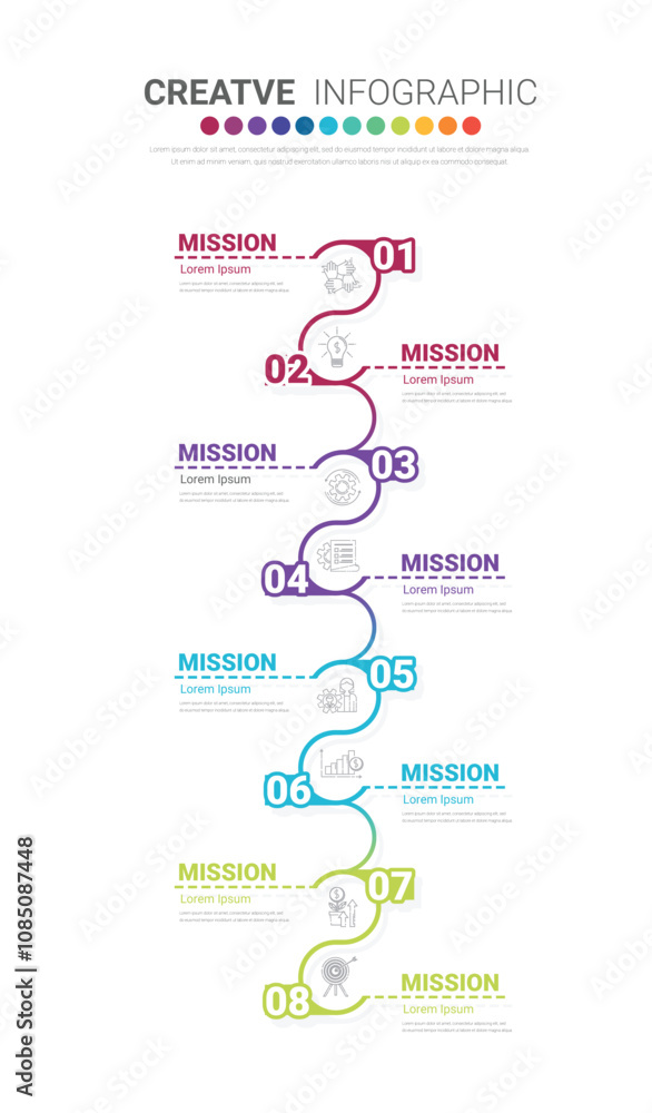 Infographic label design with icons and 8 options or steps. Infographics for business concept. Can be used for presentations banner, workflow layout, process diagram, flow chart. Infographic label design with icons and 8 options or steps. Infographics for business concept. Can be used for presentations banner, workflow layout, process diagram, flow chart.