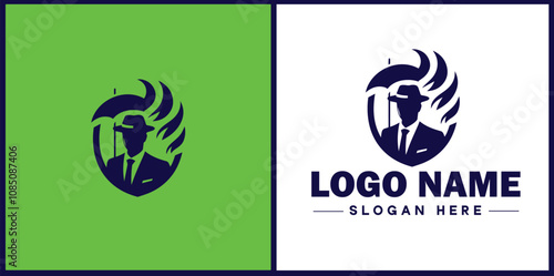 Insurance Broker icon Insurance agent Insurance adviser Insurance intermediary flat logo sign symbol editable vector