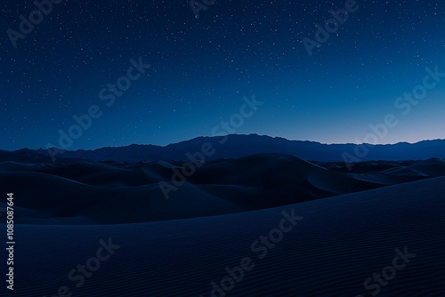 Serene Night Over Dunes in the Desert