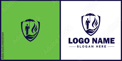 Insurance Broker icon Insurance agent Insurance adviser Insurance intermediary flat logo sign symbol editable vector