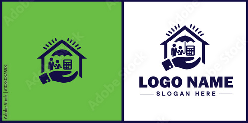 Insurance Broker icon Insurance agent Insurance adviser Insurance intermediary flat logo sign symbol editable vector