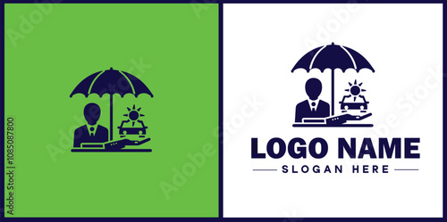 Insurance Broker icon Insurance agent Insurance adviser Insurance intermediary flat logo sign symbol editable vector