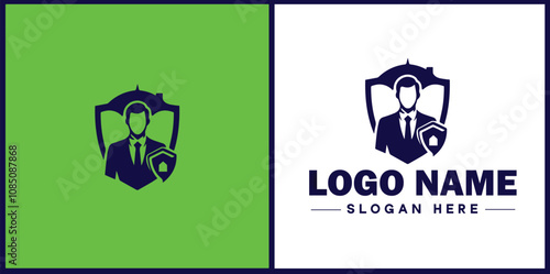 Insurance Broker icon Insurance agent Insurance adviser Insurance intermediary flat logo sign symbol editable vector