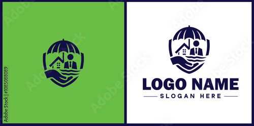 Insurance Broker icon Insurance agent Insurance adviser Insurance intermediary flat logo sign symbol editable vector