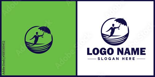 Insurance Broker icon Insurance agent Insurance adviser Insurance intermediary flat logo sign symbol editable vector