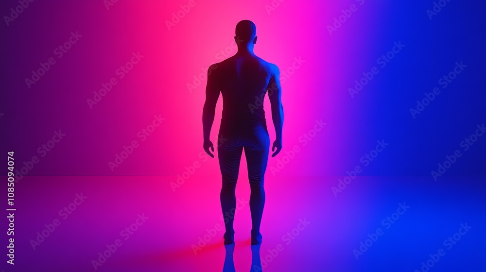 Silhouette of a figure in vibrant colors. Silhouette of a figure in vibrant colors.