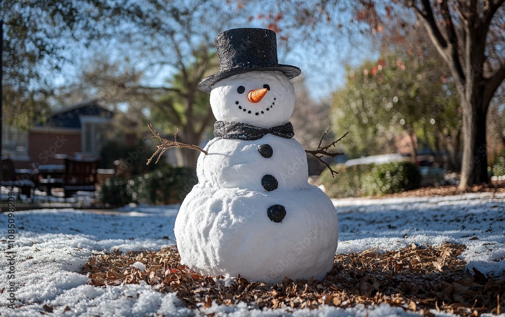 Obraz premium SNOWMAN professional stock photo on white background