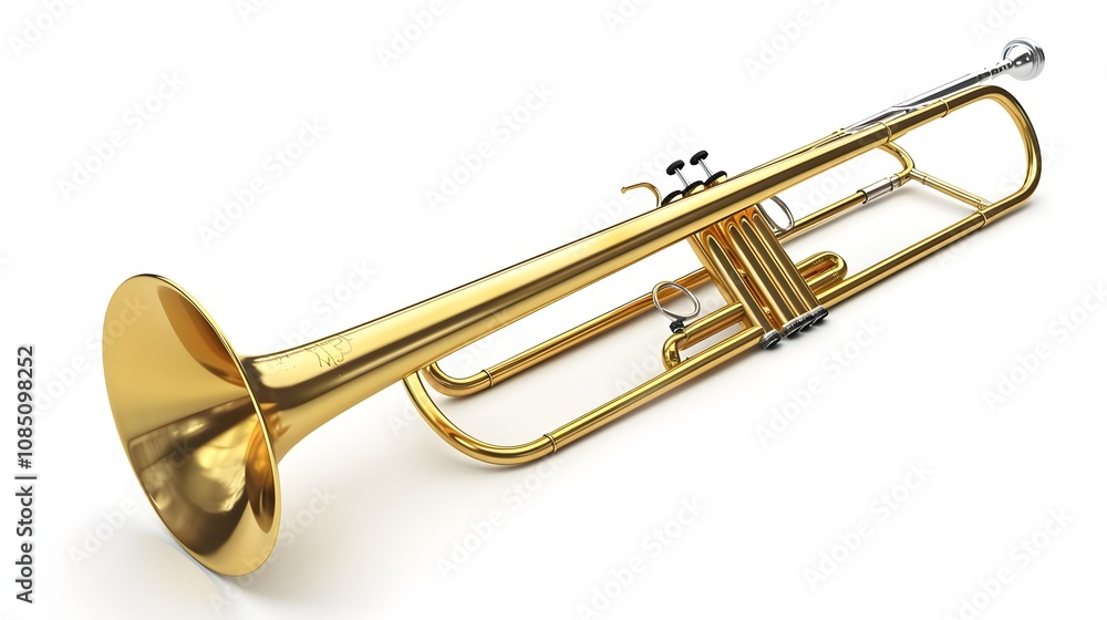Beautiful trombone captured in perfect isolation Beautiful trombone captured in perfect isolation