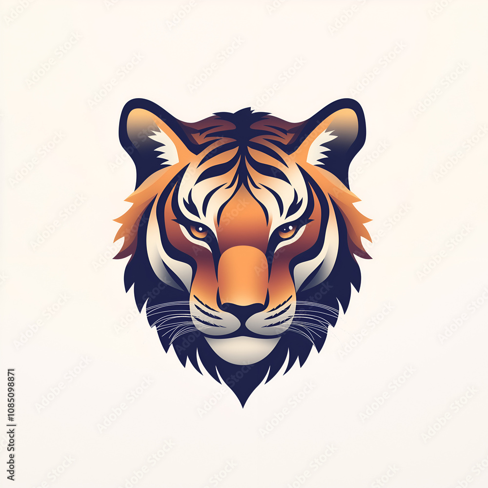 tiger head logo on white tiger head logo on white