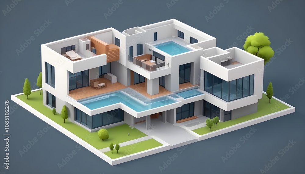 3d view of house model 3d view of house model