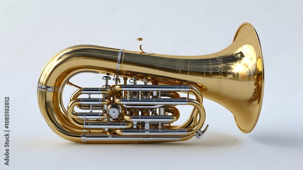 Obraz premium Elegant tuba showcasing intricate craftsmanship