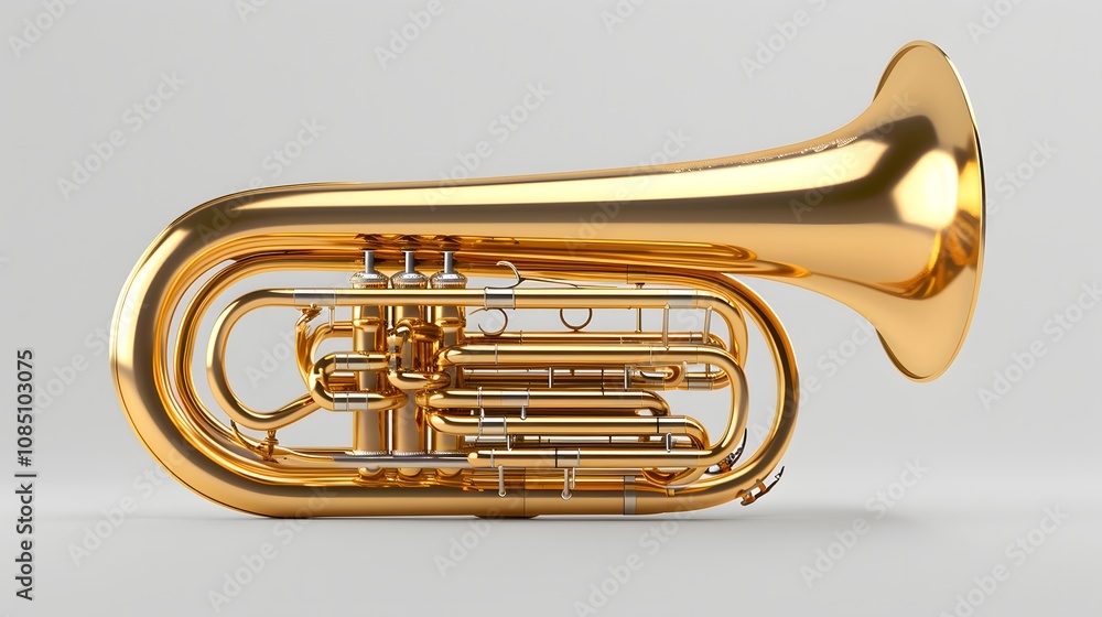 Obraz premium Traditional tuba captured in perfect isolation