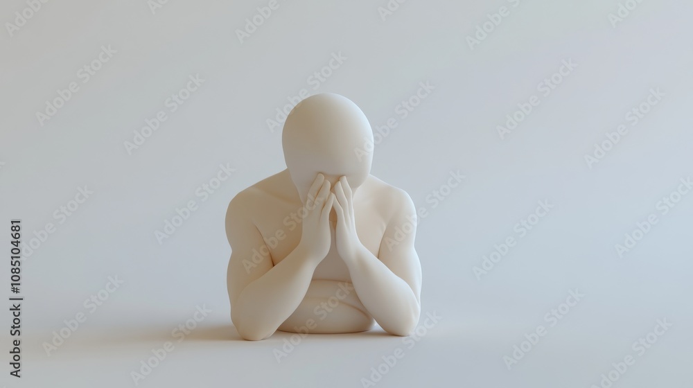 Abstract figure representing deep emotional stress. Abstract figure representing deep emotional stress.