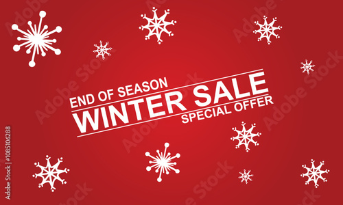 Realistic banner winter sale background. Winter season special offer background for business, commerce, seasonal shopping and advertising.  promotional banner. Vector illustration. EPS 10