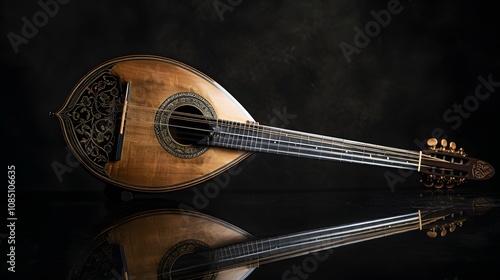 Isolated bouzouki for creative musical projects photo