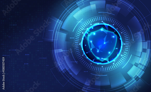 Cyber security and data protection concept, Data security system, Shield icon, Business privacy protect personal information.