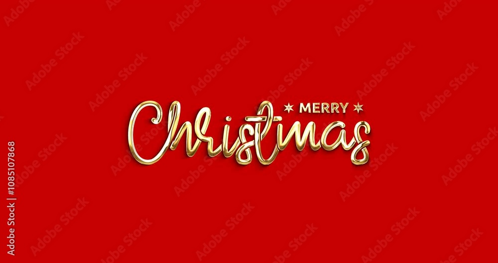 Merry Christmas Lettering Text Animation in Gold Color with Alpha Matte on a Red Screen alpha channel. Perfect for Holiday Greetings, Festive Videos, and Seasonal Celebrations. Transparent background Merry Christmas Lettering Text Animation in Gold Color with Alpha Matte on a Red Screen alpha channel. Perfect for Holiday Greetings, Festive Videos, and Seasonal Celebrations. Transparent background