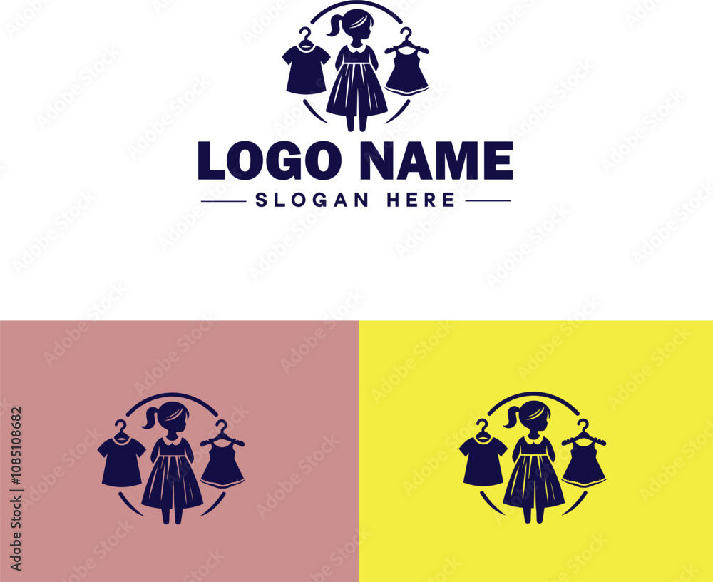 Kids Clothing icon Children's apparel Youth clothing Junior wear flat logo sign symbol editable vector Kids Clothing icon Children's apparel Youth clothing Junior wear flat logo sign symbol editable vector