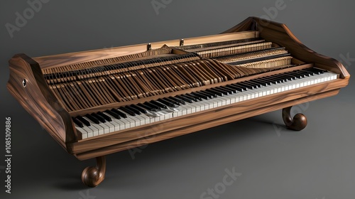 Elegant clavichord captured in perfect isolation photo