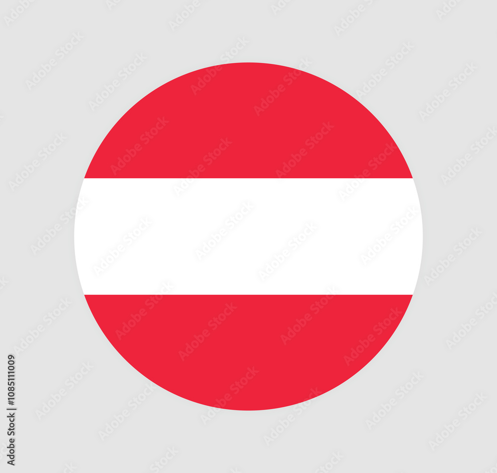 Austria National Flag vector icon. Round flag of Austria. Austria National Flag vector icon. Round flag of Austria.