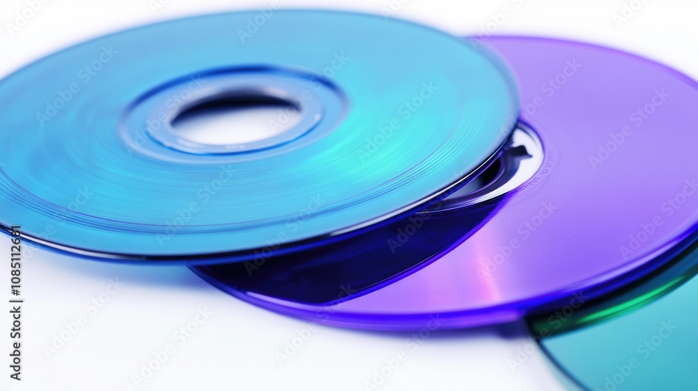 Close-up of a Stack of Compact Discs Close-up of a Stack of Compact Discs