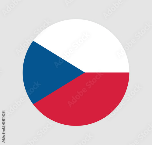 Czech Republic National Flag vector icon. Round flag of Czech Republic.