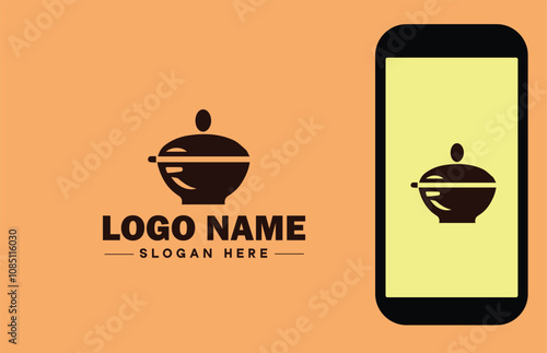 Kitchenware Brand icon Cookware brand Kitchen utensil manufacturer Culinary equipment label flat logo sign symbol editable vector