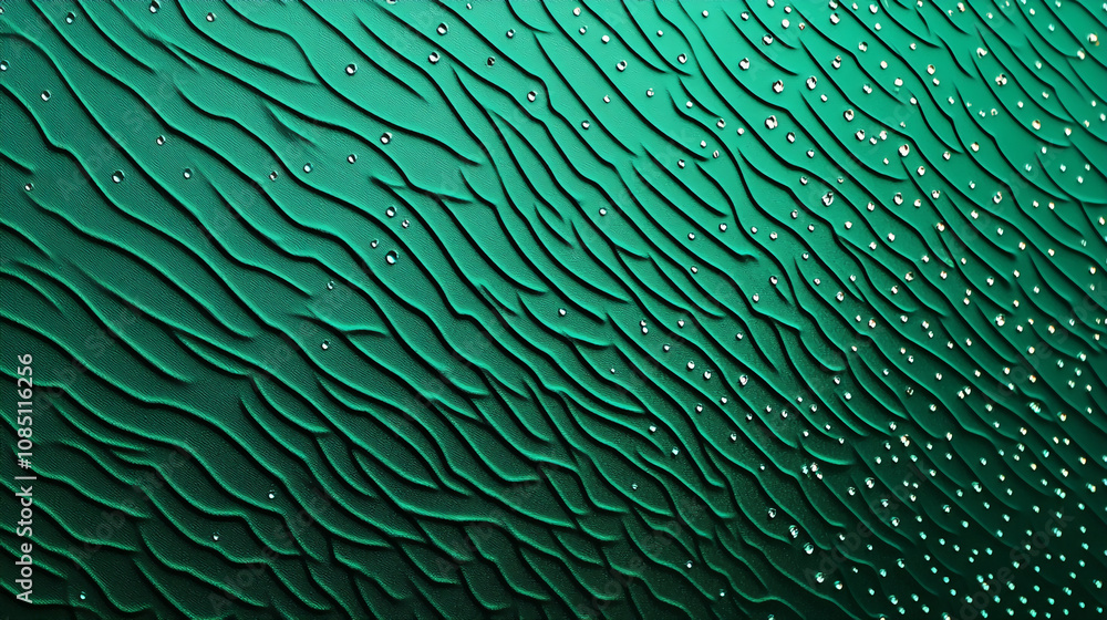 Close-up of a dark teal surface with a wavy, textured pattern Close-up of a dark teal surface with a wavy, textured pattern