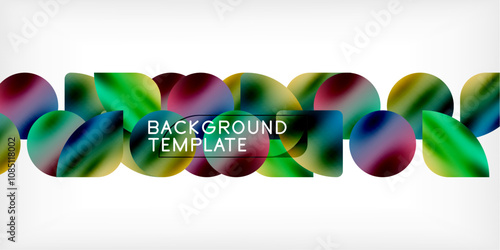 Color geometric shapes background shadow circles